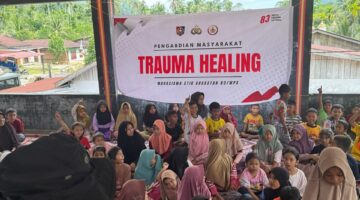 Polres Aceh Tenggara dan Mahasiswa STIK Angkatan 83/WPS Gelar Bakti Sosial dan Trauma Healing di Kecamatan Ketambe