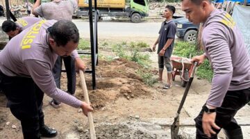 Peduli Pasca Bencana, Polres Aceh Tenggara dan STIK 83/WPS Bangun Sumur Bor di Ketambe
